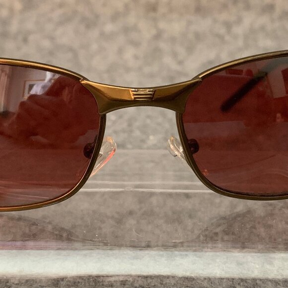 Vintage Armani 92447DR Antique Gold Metal Flex Temple Sunglasses Italy Design - Picture 8 of 14